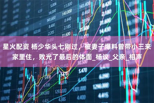 星火配资 杨少华头七刚过，被妻子爆料曾带小三来家里住，败光了最后的体面_杨议_父亲_相声